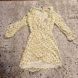 Yellow floral mini dress